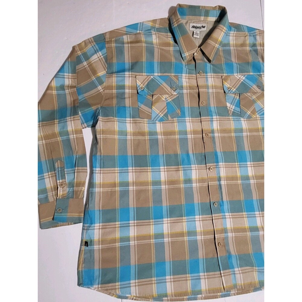 (#7) Ablanche New York Long Sleeve Button Down Plaid Size Men's 6XL